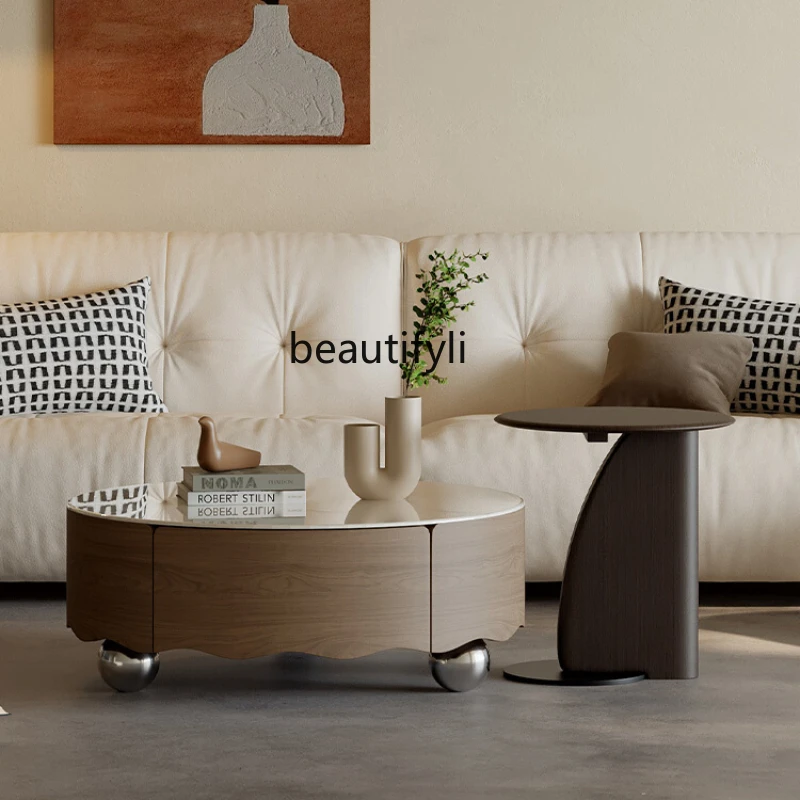

Microlite Coffee Table High-Grade Artistic Italian Minimalist round Tea Table