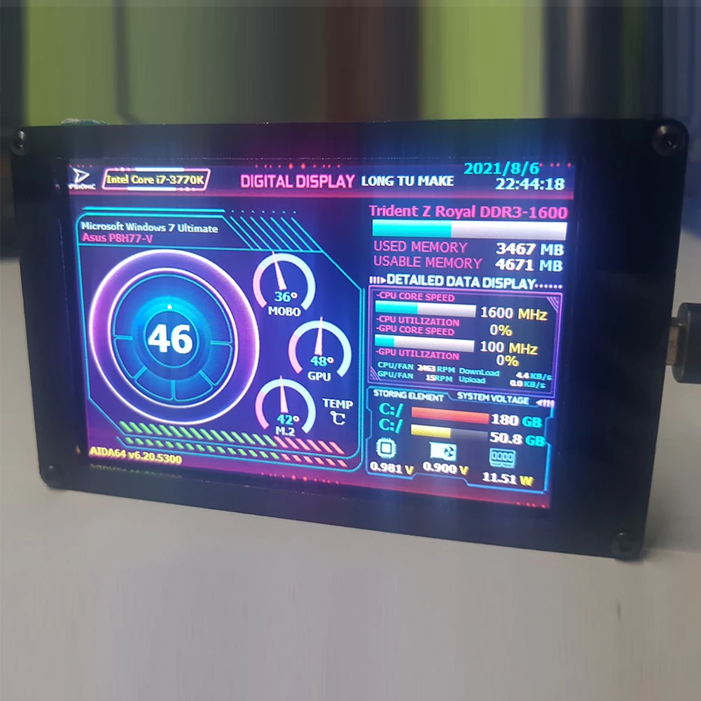  USB  ÷ 3.5 ġ IPS DIY ǻ µ ͸ CPU, GPU RAM HDD ũ ̴ ITX ̽ AIDA64