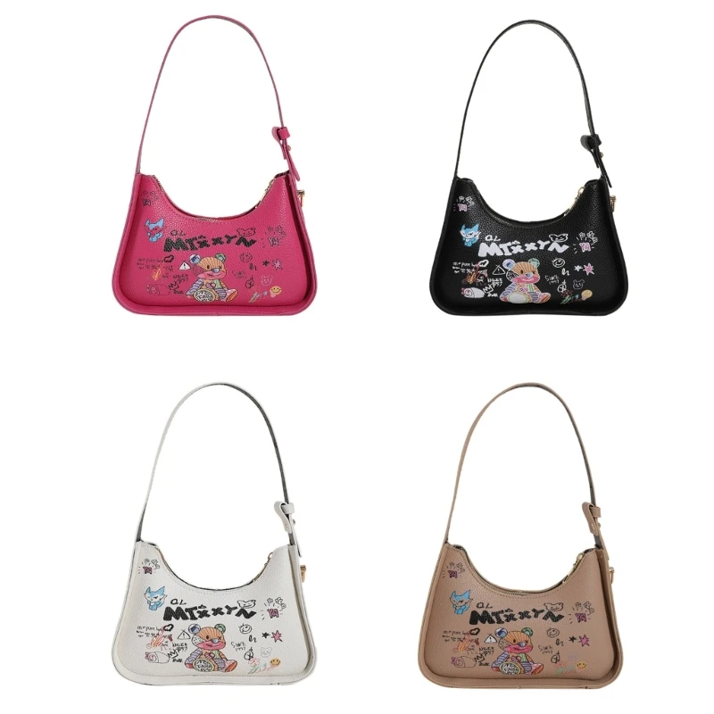 

Underarm Bag Versatile Fashion Trendy Bag Handbag Shoulder Bags Cartoon Printed Design Tote Armpit Bags for Women Girl