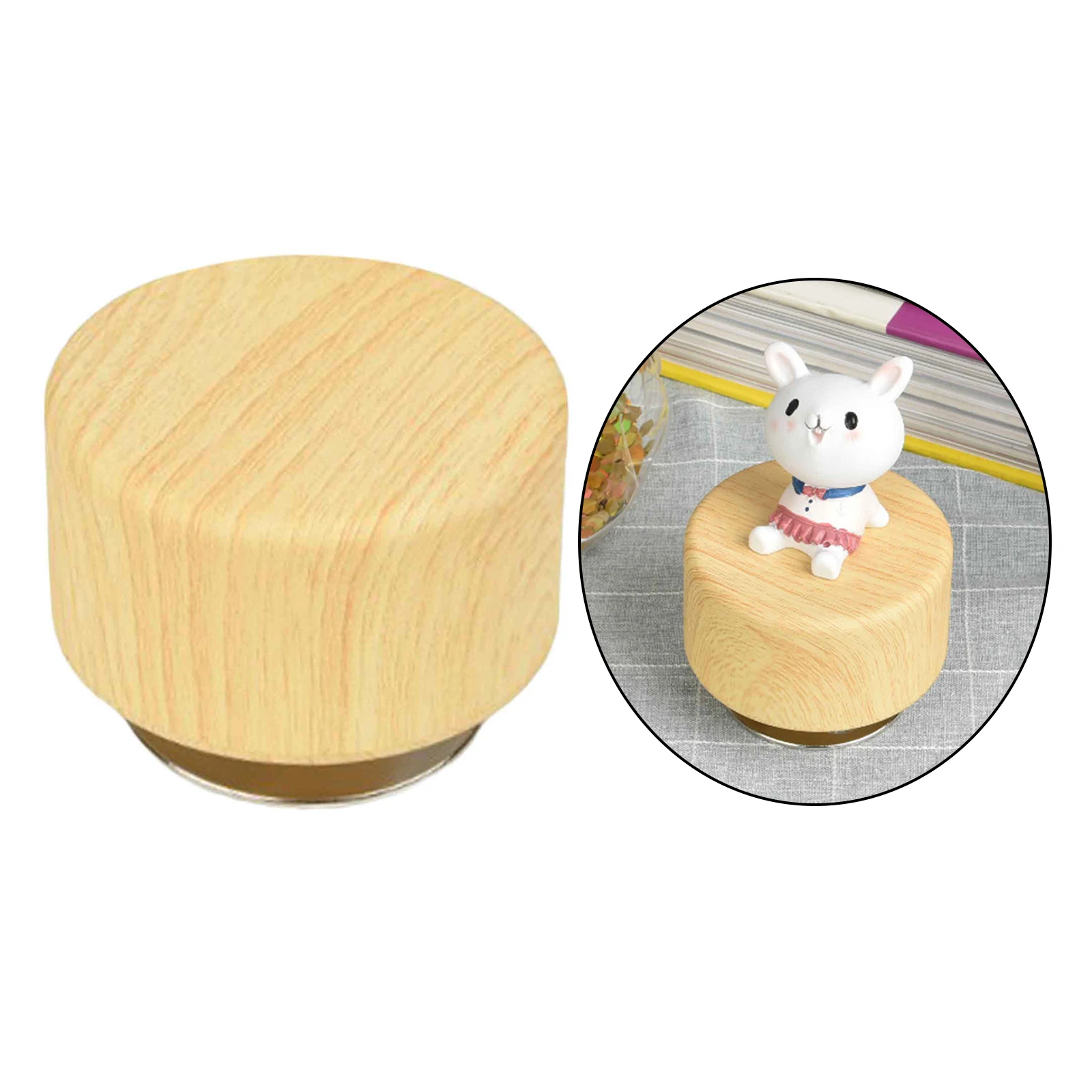 Wood Musical Boxes Base Clockwork Round Base for Home Valentines Birthday Children