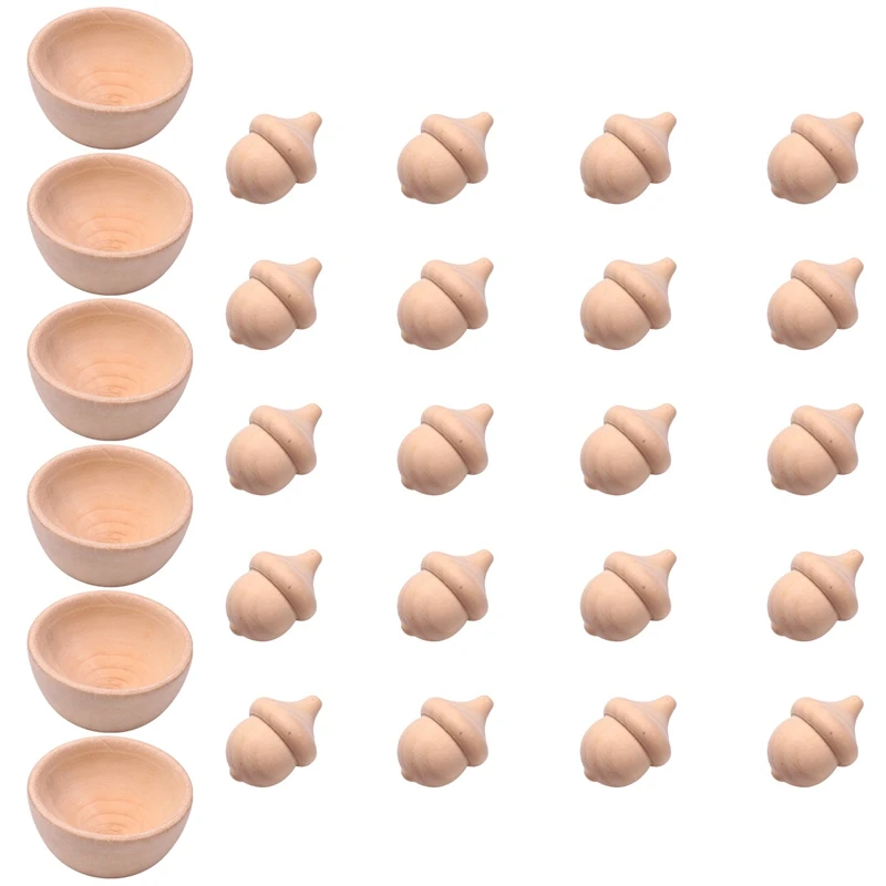 

Unfinished Wooden Wooden Acorn Natural Wood Counting And Sorting Décor Handicraft Kit DIY For Painting,Art Projects