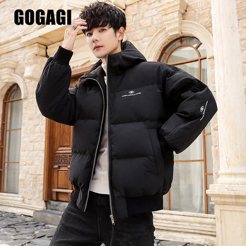 

2023 New Men Puffers Jackets Mens Solid Color Loose Fashion Down Jacket All-match Streetwear Hip Hop Minimalist Winter Warm Coat