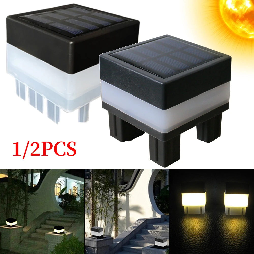 LED Solar Fence Street Lamp Easy Installation Waterproof Ambient Light Automatic Glow Street Lamp Switch Control for Home Garden
