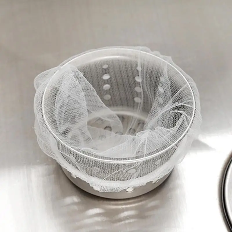Kitchen Sink Filter 100pcs Disposable Kitchen Sink Filters Sewer Drain Anti-blocking Garbage Bag Pool Leak Mesh Bag Mesh Strainer Sink Garbage Net