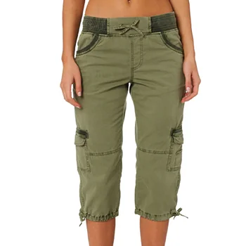 Multi Pocket Trousers Outdoor Y2k Cargo Pants Women Streetwear Sports Cropped Pants Overalls Thin Loose Cargo Shorts Pantalones 1