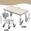 Kids Table and Chairs Set, Height Adjustable Desk With 6 Seats for Ages 2-10,Arts & Crafts Table,Graffiti Desktop 2