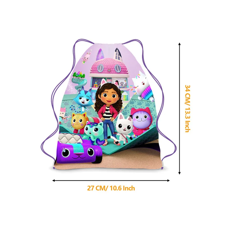 6/36pcs Gabby Dollhouse Non-woven Fabric Drawstring Bag Gift