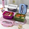 BPA Free Lunch Box - 1200ml Leakproof Food Container for School/Office Microwavable Plastic Bento Box 3