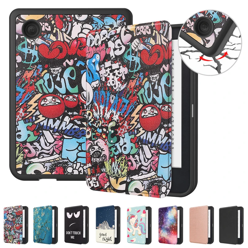 Funda Per Kobo Clara 2E Case 2022 Smart Cover Pu Leather Silicone Back Full Housing Custodia Ebook Per Etui Kobo Clara 2E Cover Capa
