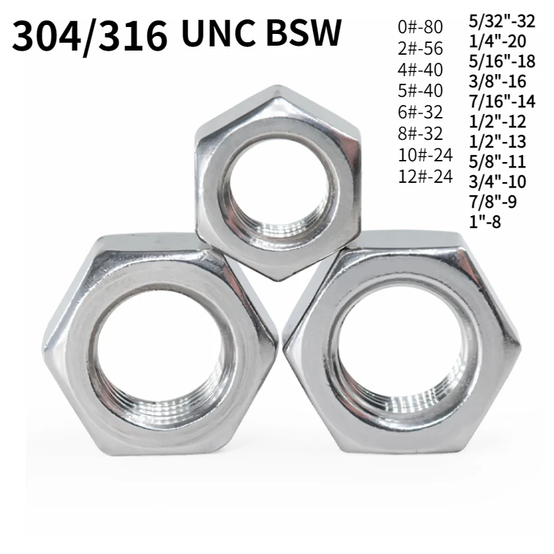 Шестигранные гайки UNC BSW 0 #2 # -- 12 #1/2 1/4 3/4 3/8 5/16 5/8 1 Шестигранные гайки UNC BSW 0 #2 # -- 12 #1/2 1/4 3/4 3/8 5/16 5/8 1