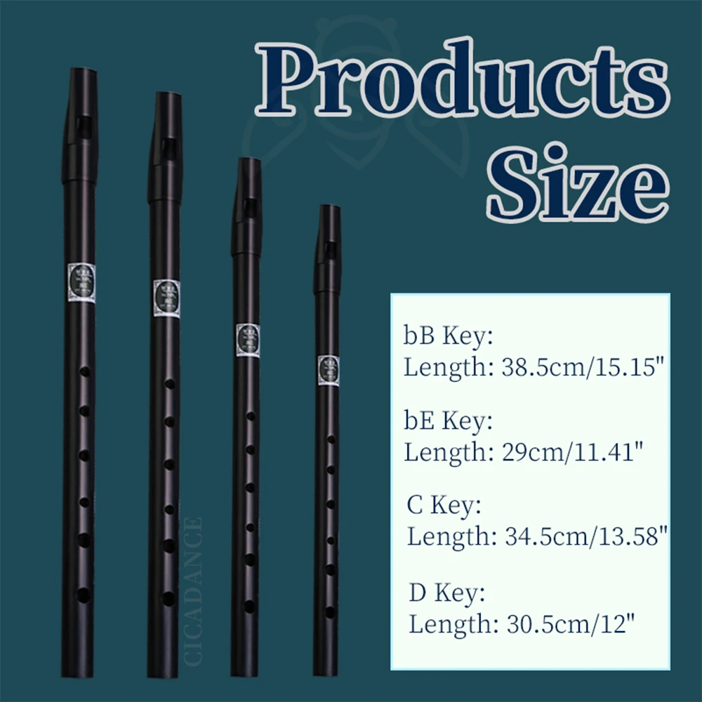 Musical Instruments Irish Whistle Flute C/D/bE/bB Key 6 Holes Ireland Flutes Alloy Musical Instruments Professional Beginner Kids Christmas Gifts