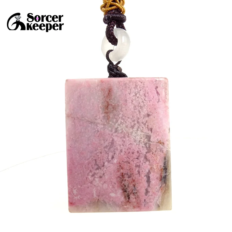 Natural Rhodonite Stone Jade Fox Pendant Necklace Charm Jewelry Fashion Accessories Hand-Carved Man Woman Jewelry Making BH169