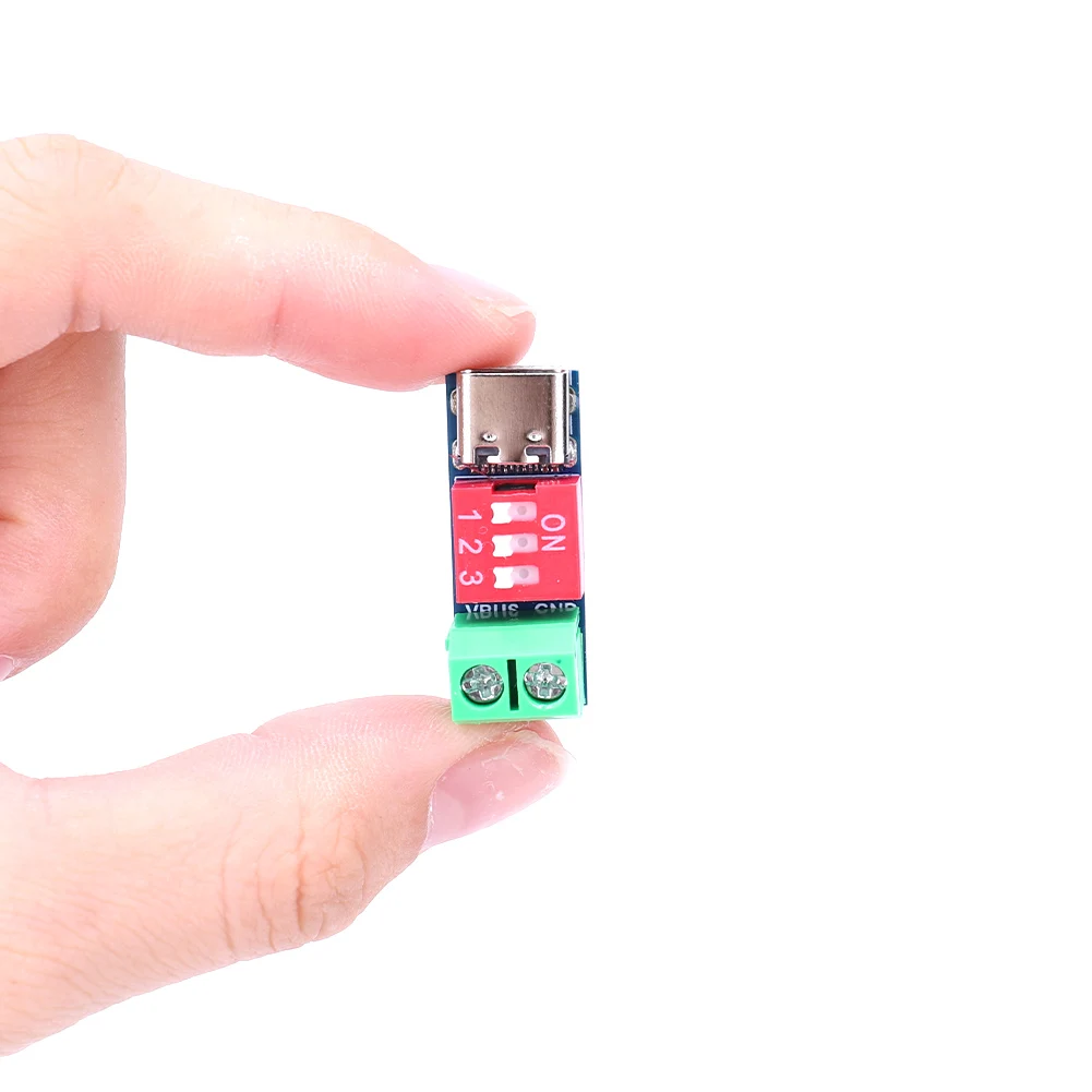 PD Fast Charging Test Board 5-20V Adjustable PD Trigger Board Module High Speed 100W Voltage Connetor Power Supply Accessories