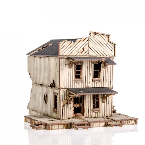 

Wooden Scene/Board Game/28mm/1:56 Wooden Scene Damaged Western House C