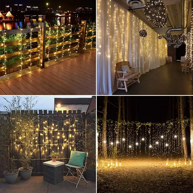 Curtain Light LED Icicle String Light Connectable New Year Garland 3x1/3x2/3x3/6x3m Christmas Decorations For Home 2023 Festoon 4