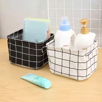 Linen Desktop Storage Basket Sundries Toy Storage Box Laundry Basket Underwear Cosmetic Organizer Office Stationery Organizer 3