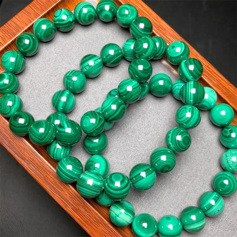 

11MM Natural Malachite Bracelet Fashion Gemstone Crystal Jewelry Bangle For Women Healing Gift 1PCS