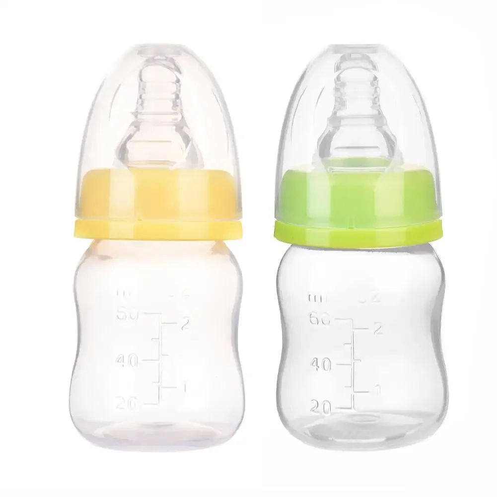 60ML Baby Newborn Mini Portable Feeding Nursing Bottle BPA Free Safe Infant Nursing Nipple Care Feeder Fruit Juice Milk Bottles 3