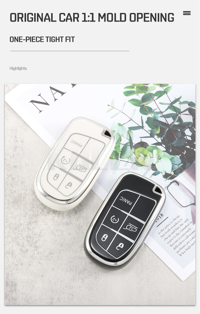 TPU Car Remote Key Case Cover Shell per Jeep Renegade Grand Cherokee per Dodge Ram 1500 Journey Charger Challenger Fiat Durango - S1d59a90524d94aaf8a17234914720a60G