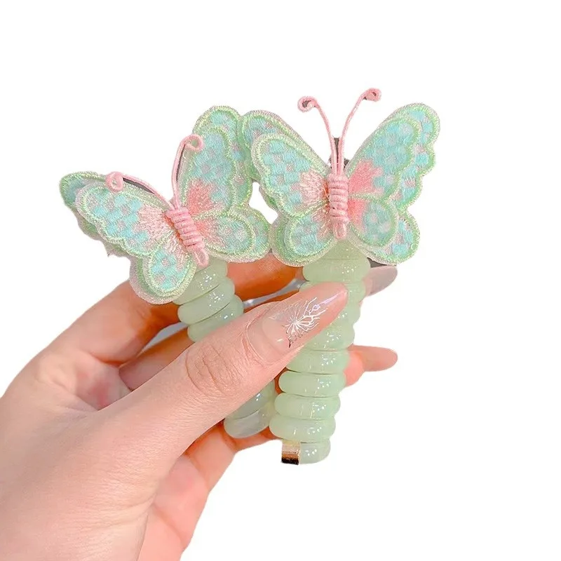 Vibrant Butterfly Braided Hair Loop - Non-Damaging Children's Ponytail Headband