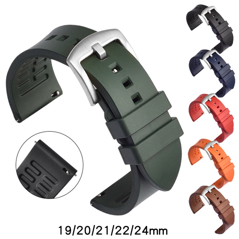 FKMFluoroRubberWatchBandMenWomenSportDivingSiliconeBracelet