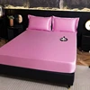1pc  Silky satin Waterproof Mattress Protector Cover  Bed Cover Solid Color Fitted Sheet 5