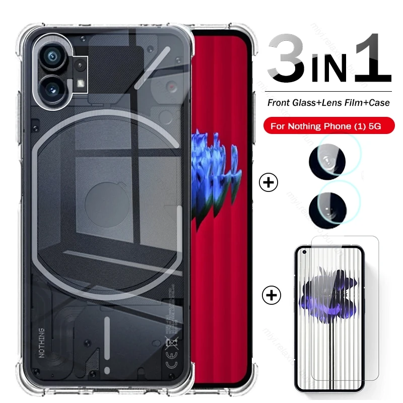 3in1 Camera Lens Film & Screen Protector Tempered Glass & Clear AirBag