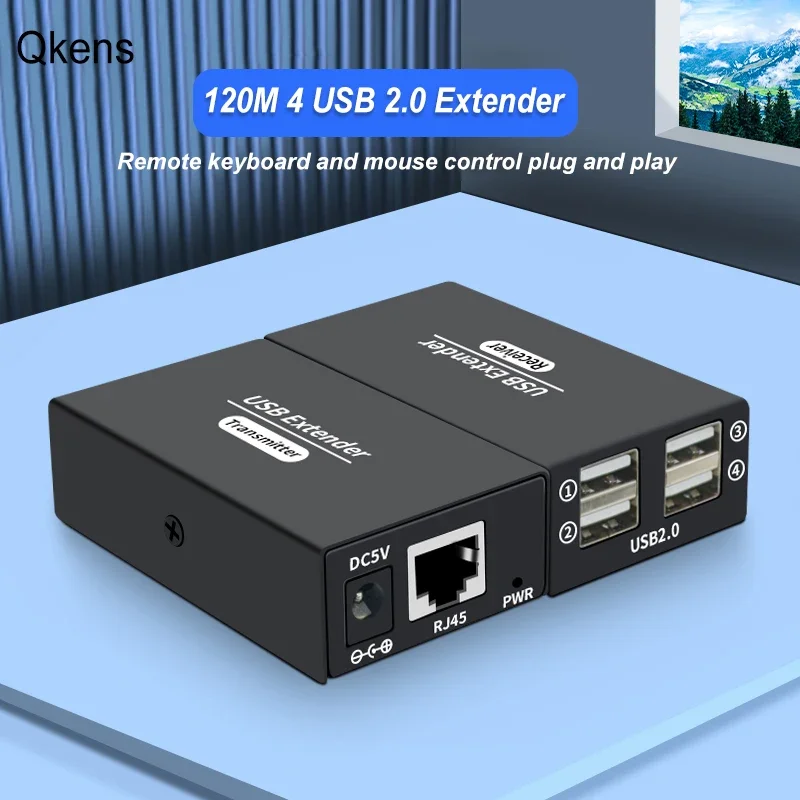 

120 м 4 порта USB2.0 УДЛИНИТЕЛЬ через Ethernet RJ45 Cat6 кабельный преобразователь сплиттер для камеры клавиатуры мыши принтера сканера U-диска