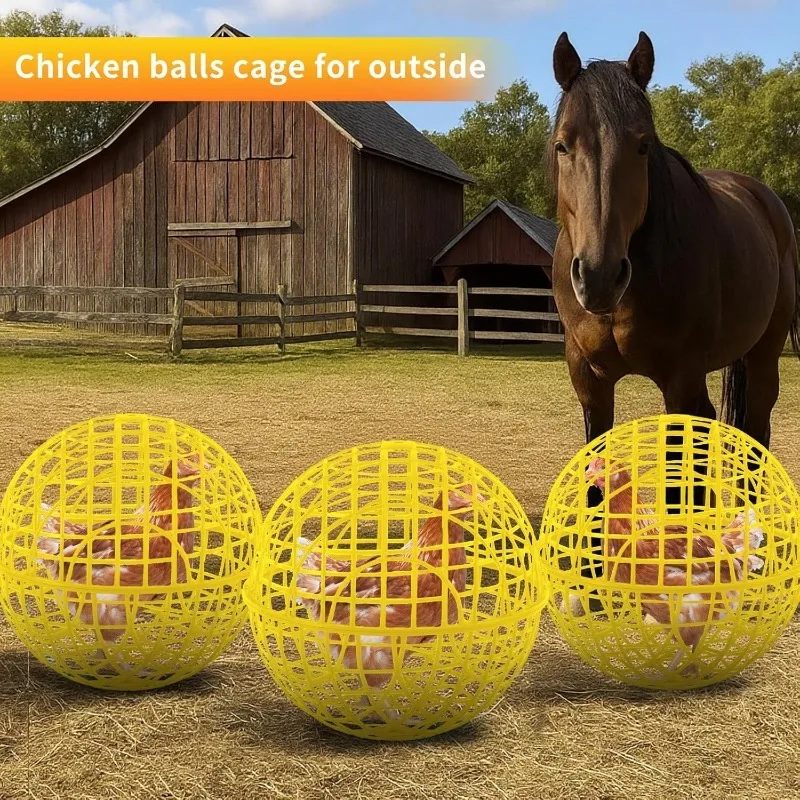 30cm Yellow Cage Movable Plastic Rolling Ball, Suitable for Birds Outdoor Farms Portable Round Safety, and Can Prevent Dog Bites