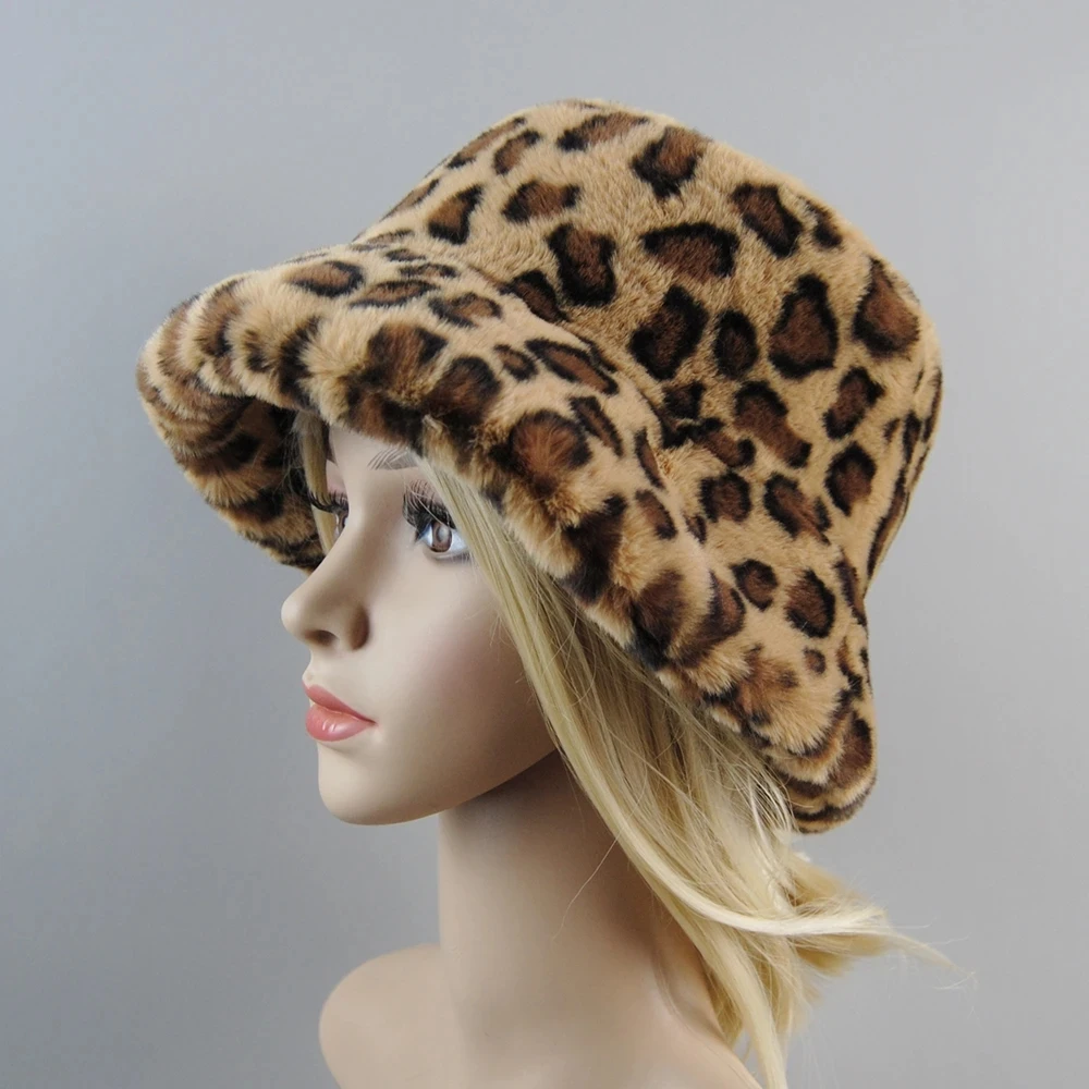 New Fake Rabbit Fur Hats Super Soft Women Winter Hat Cotton Lining Warm Russian Ski Beanies Plush Solid Color Fashion Casual Cap 5