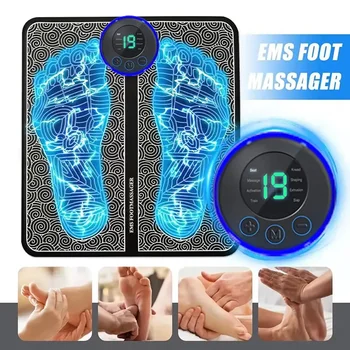 Cuscinetto per massaggio ai piedi intelligente 8 modalità 19 livelli di massaggio ai piedi multifunzionale strumento per massaggio ai piedi per alleviare l'affaticamento Ricarica USB 1