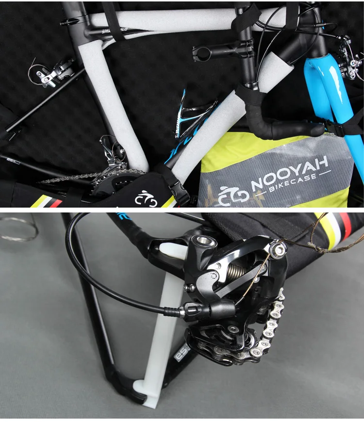 NOOYAH Fahrrad-Reisekoffer, EVA-Fahrradtasche für den Transport von Fahrrädern, EVA-Hartschalen-Fahrradzubehör, Lufttransport-Fahrrad-Rundreisekoffer – Detail 12