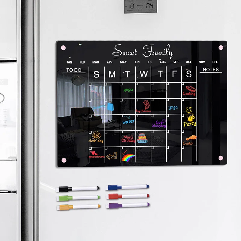 Christmas Fridge Calendar Board Magnetic Refrigerator Message Boards Clear  Acrylic Planner Reusable Schedule Board To Do List - AliExpress