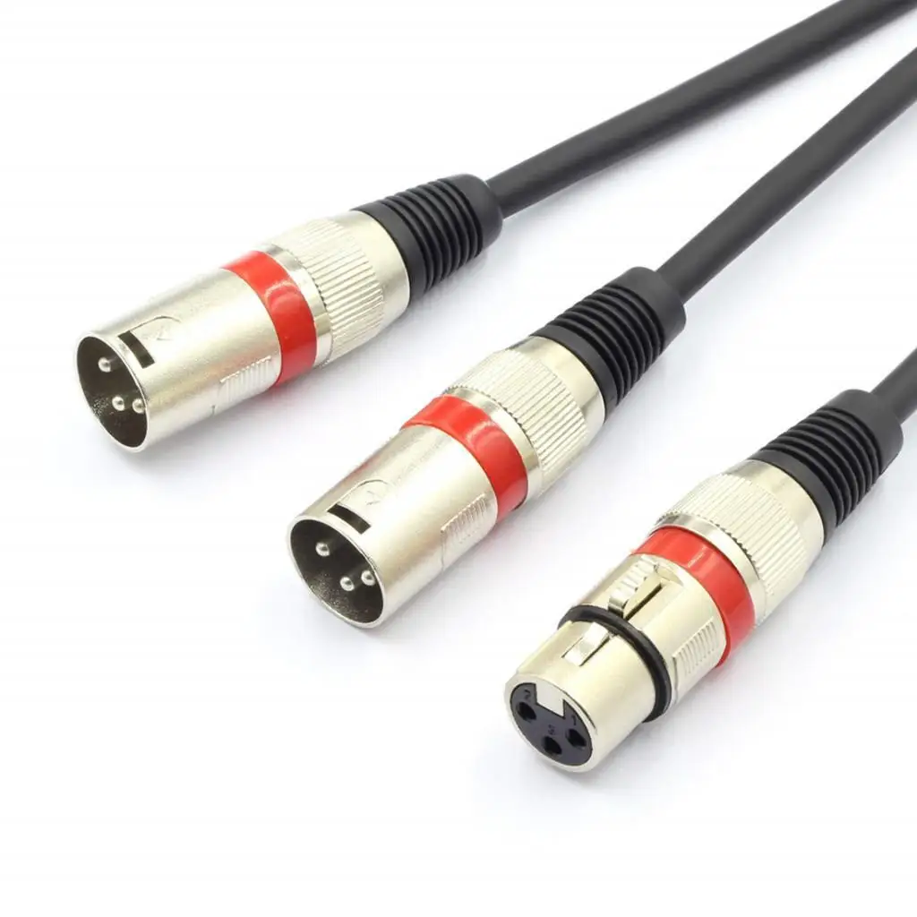 XLR 스플리터 암 듀얼 수 3 핀 Y 케이블 마이크 오디오 어댑터