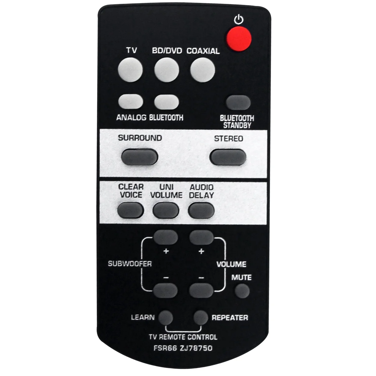 

Replace FSR66 ZJ78750 Remote for Yamaha Sound Bar YAS-103 YAS-105 YAS-106 YAS-107 YAS-108 YAS-207 ATS-1030 ATS-1080