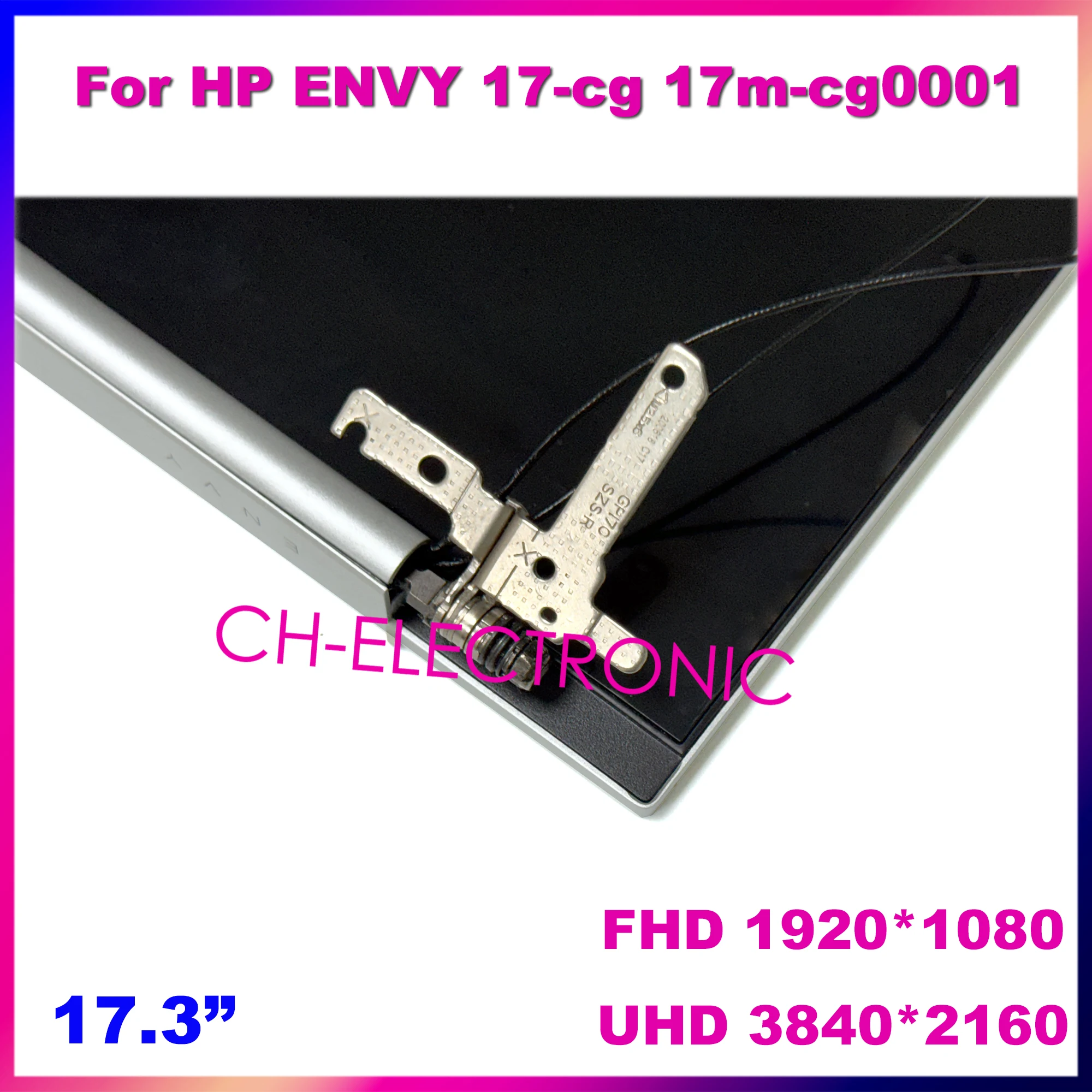 17.3'' LCD Touch Screen Replacement Full Assembly With Hinges For Hp Envy 17-CG 17m-cg  FHD UHD L87971-001 L87973-001 Display