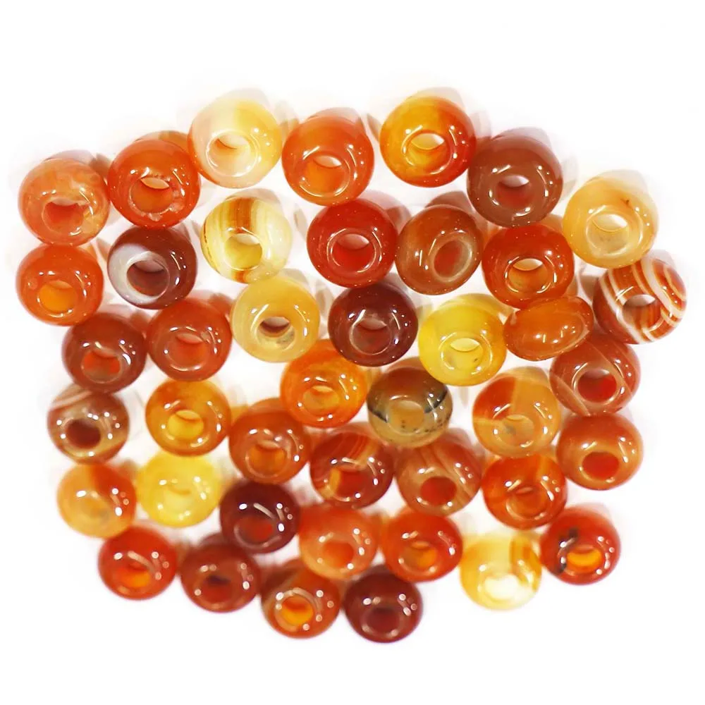 Natural Red Agate Large Hole Abacus Beads Handmade Jewelry Materials Bracelets Necklaces Earrings Production Wholesale 24Pcs/Lot
