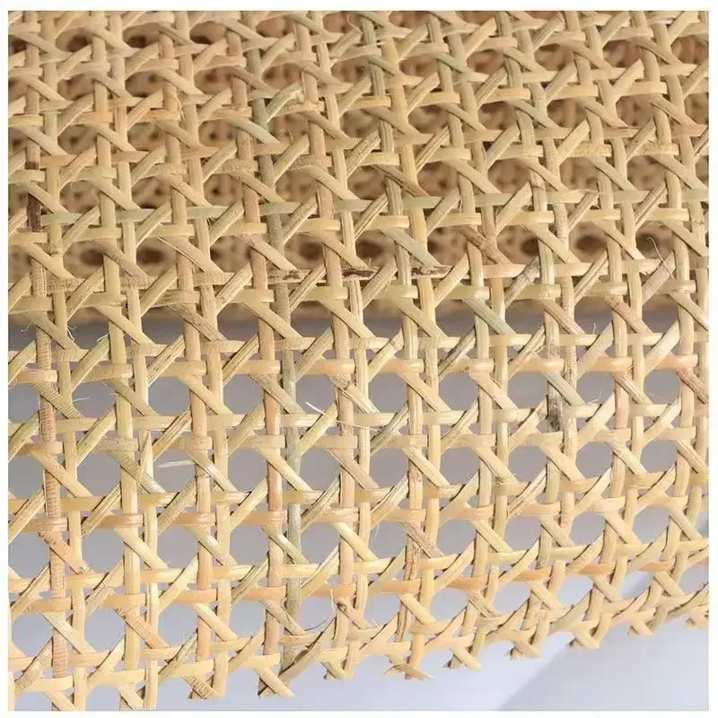 35-50cm Width Natural Cane Webbing Wicker Grid Indonesian Rattan Roll Weaving Repair Material for Chair Cabinet Furniture Decor