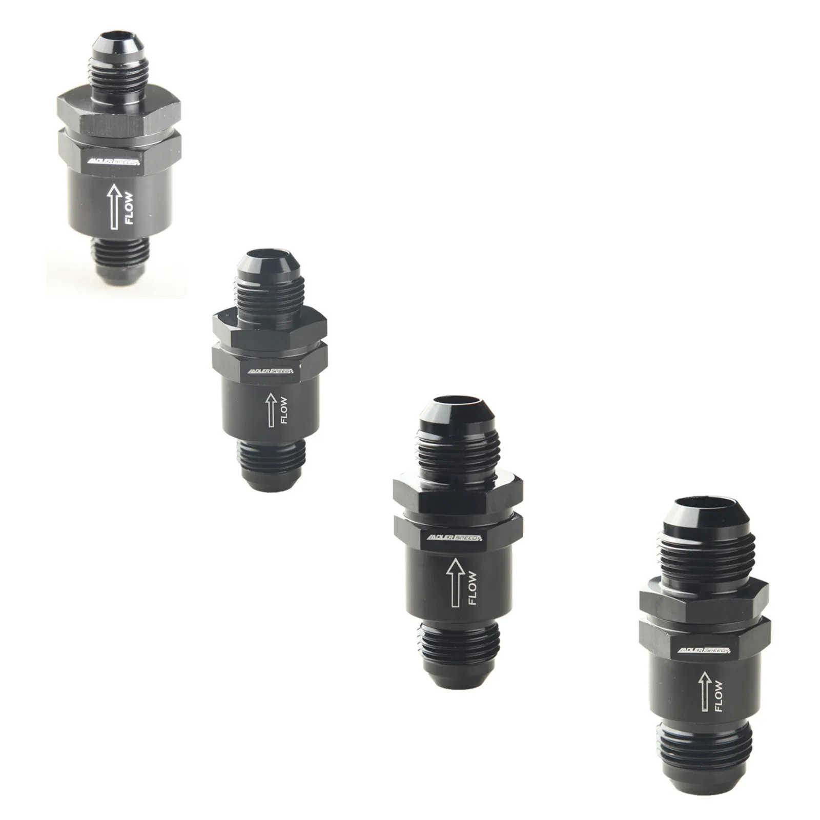 

AN6 AN8 AN10 AN12 Aluminium Non Return One Way Check Valve Fuel EFI Fitting Adapter Black