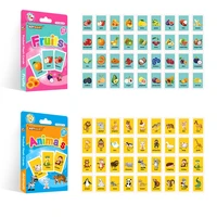 36pcs Children Cognition Cards Animal Color Fruits Double Side Flashcards Montessori Baby Kids Early Educational Toys Gifts 1