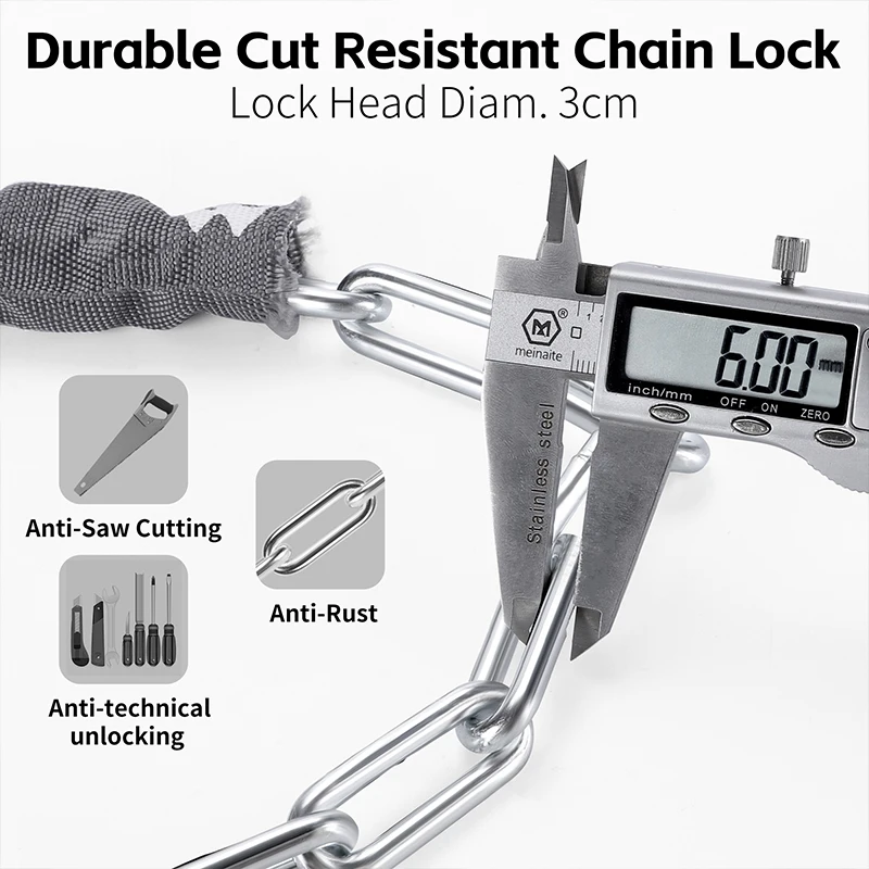 High-Security Portable Bike Chain Lock