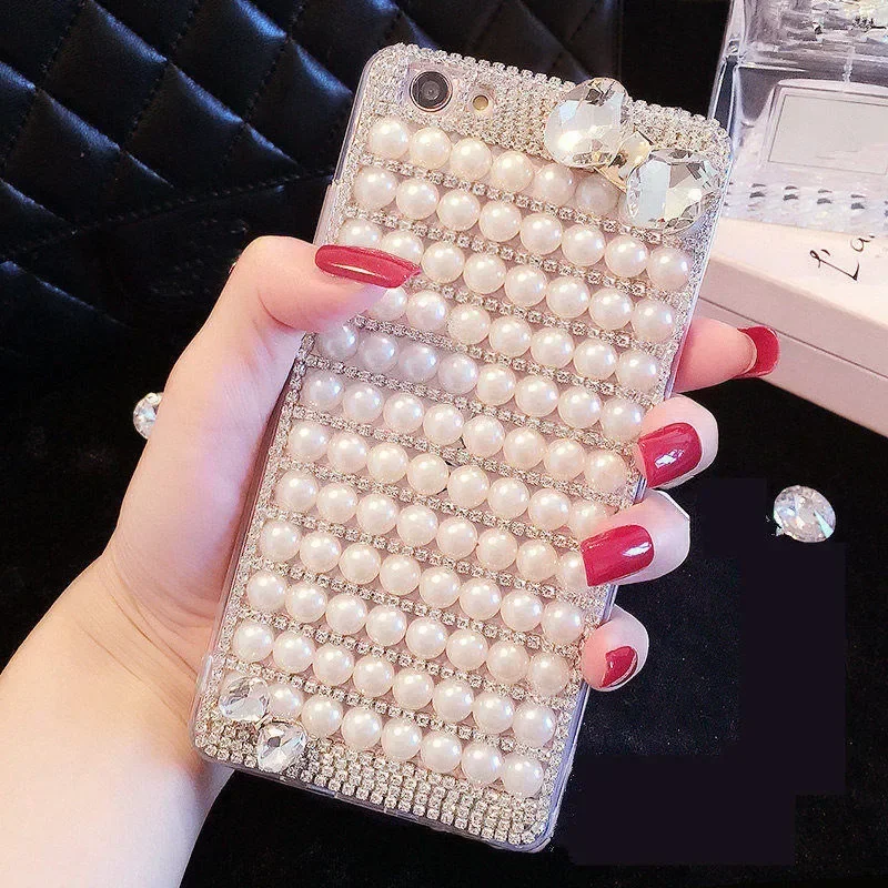

Case for Xiaomi Redmi 13C 12C 13R Note 11 13 12 Pro Plus, fashion, glitter, Pearl, rhinestone, diamond bow