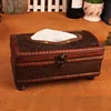 Royal Style Brown Torched Wood Bathroom Facial Tissue Box Holder Cover Napkin Tissue Dispenser Organizer Holder 3