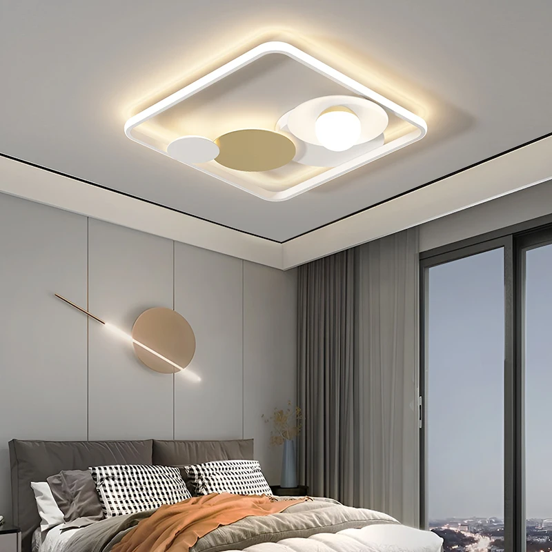

Nordic Modern LED Ceiling Lights Hanging Lamps For Ceiling Ultra Bright Ceiling Light White Gold Color Ceiling Mounted Fixtures