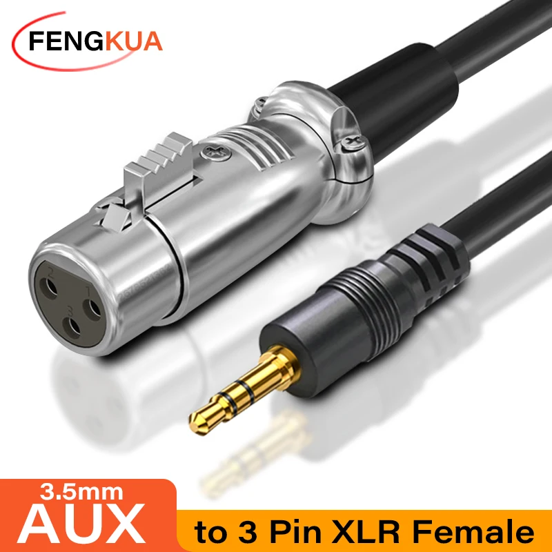 to XLR Cable Audio Line AUX Jack Male to Female 3Pin XLR