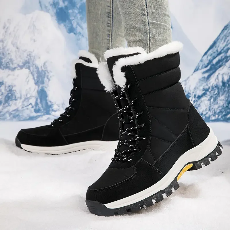 Botas de neve de cano alto para homens e mulheres, sapatos baixos antiderrapantes, designer de luxo, novo, inverno