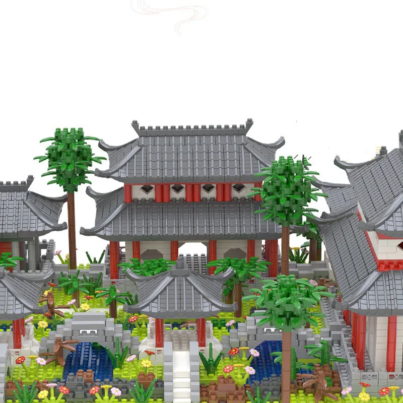 Chinese Famous Architecture Micro Diamond Block China Classic Suzhou Garden 3in1 Building Brick Toy Model Nanobrick For Gift