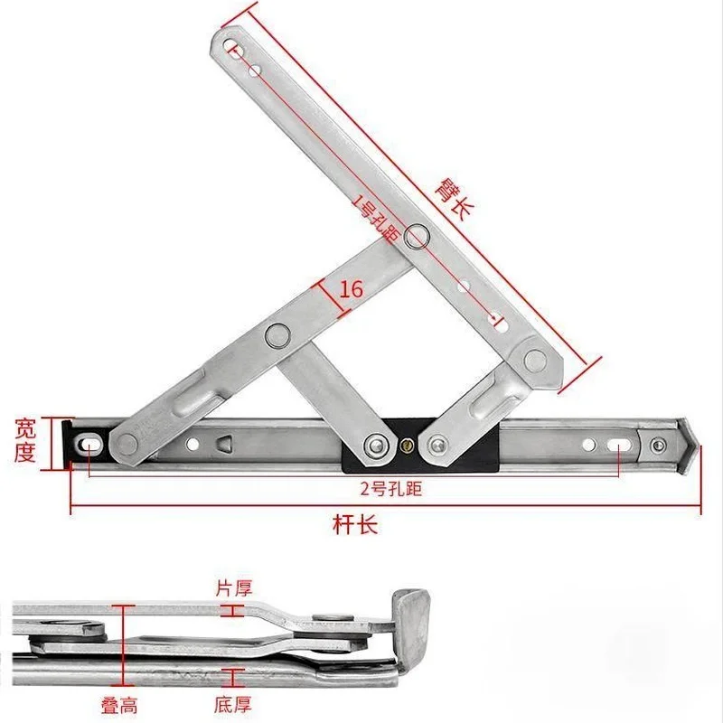 Bisagras abatibles para ventana, bisagras de fricción de acero inoxidable  de 14 pulgadas, 1 par, bisagras ocultas de acero inoxidable, bisagras de