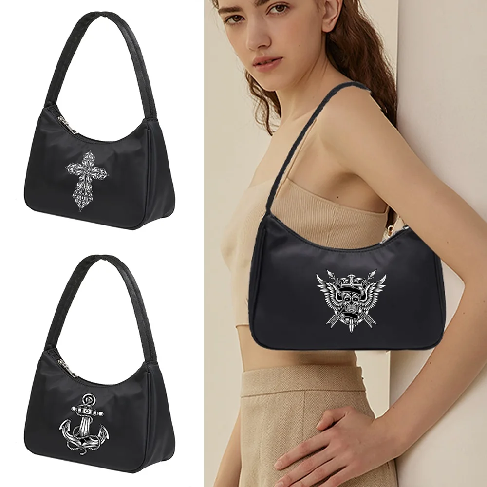 Underarm Bags Women Shoulder Pouch Daily Hobos Handbags Armpit Shopping Bags Casual Zipper Tote Organizer Clutch Skull Series