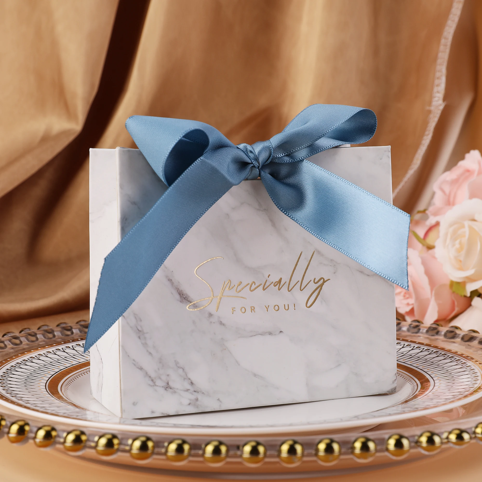 

50Pcs Grey Marble Lines Candy Bag Box for Party Table Decoration/Event Party Supplies/Wedding Favours Gift Boxes